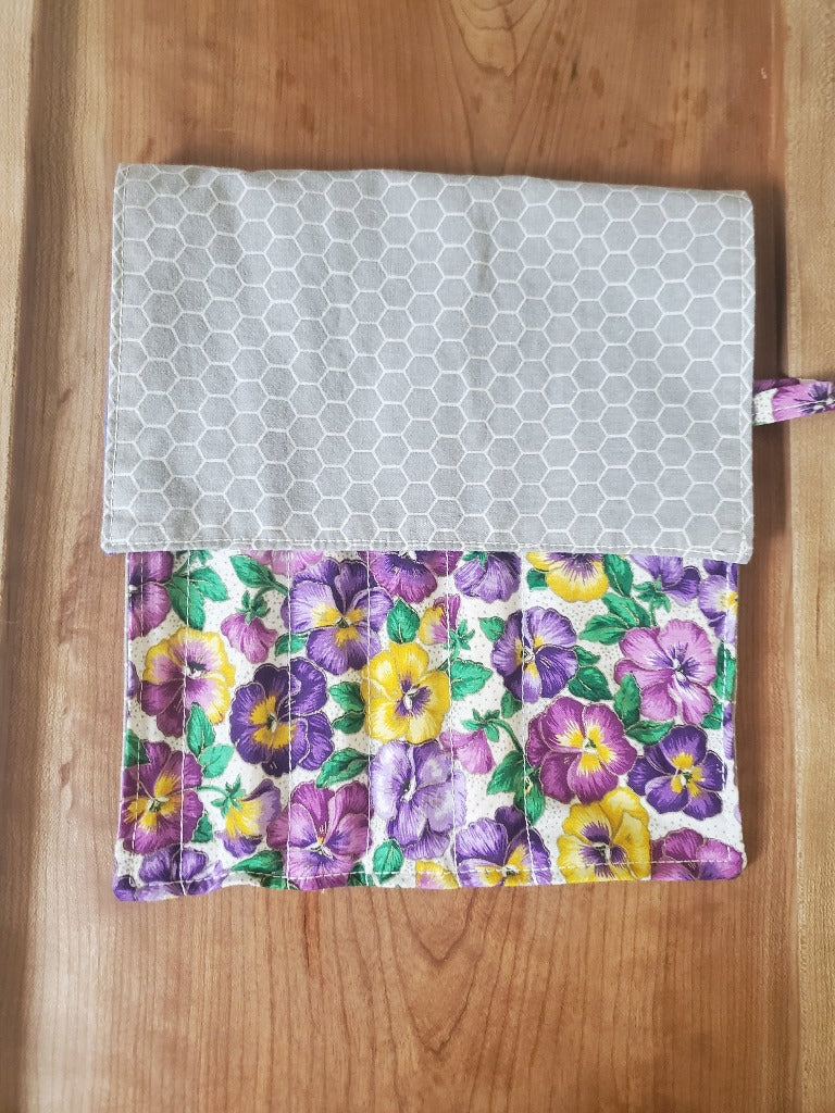 Cutlery Kit - Roll Up - Pansies