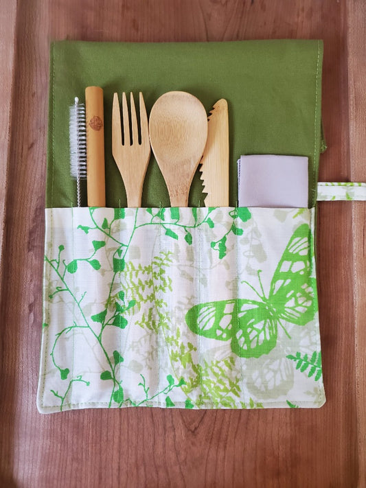 Cutlery Kit - Roll Up - Malachite