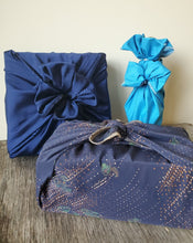 Load image into Gallery viewer, Blue Furoshiki Gift Wrap