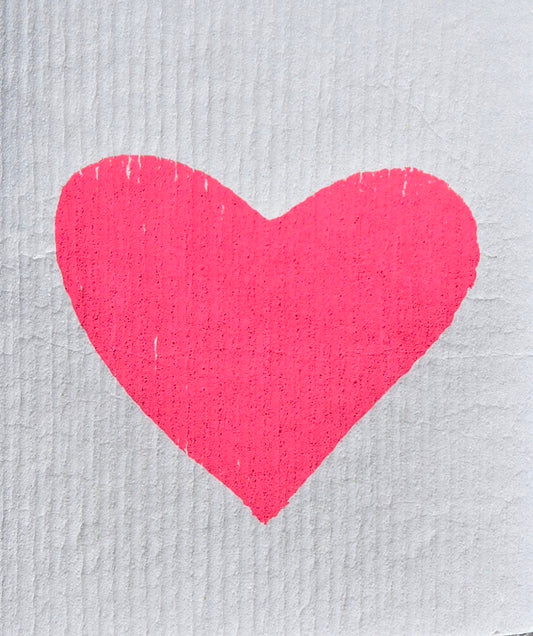 Swedish Dishcloth - Pink heart