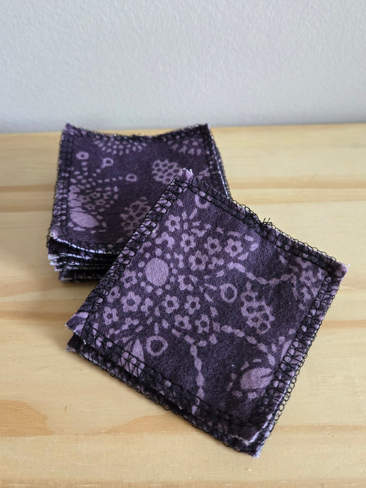 Purple Flora Reusable Makeup Wipes