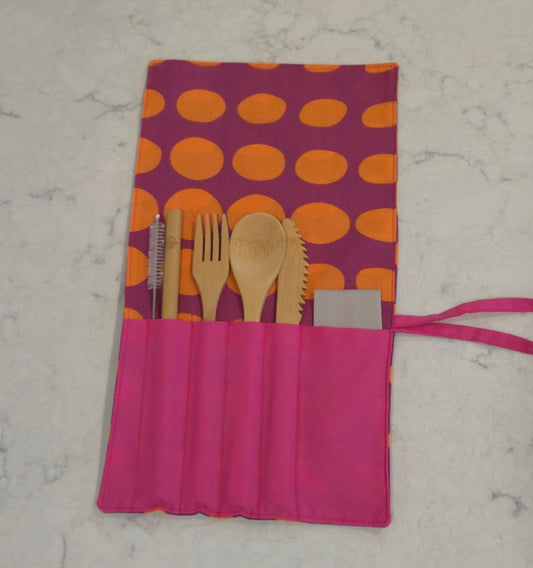 Groovy Dots Bamboo Cutlery Kit
