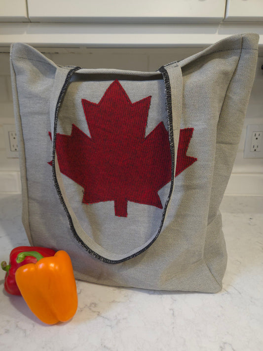 Maple Leaf Denim Market Bag