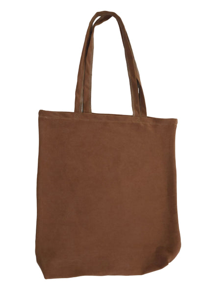Saddle Brown Faux Suede Tote Bag