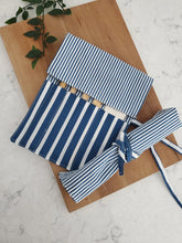 Load image into Gallery viewer, Roll up cutlery kit - sailor stripes