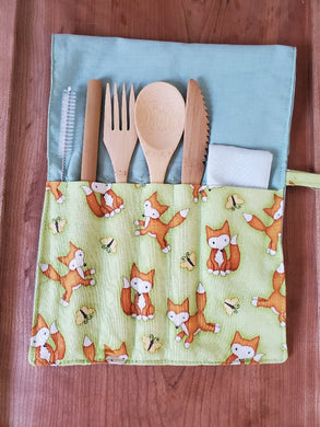 Cutlery Kit - Roll Up - Playful Fox