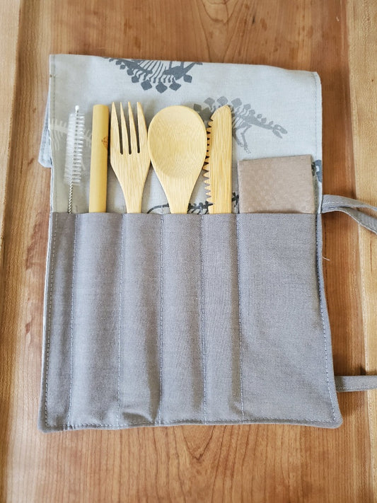 Cutlery Kit - Roll Up - Dinosaurs