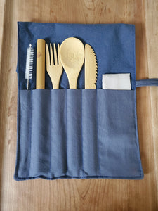 Cutlery Kit - Roll Up - Deep Blue